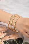 3 metal tube bangle bracelet set
