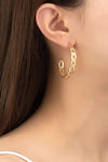 Textured link chain hoop earrings