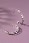 Textured link chain hoop earrings