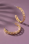 Textured link chain hoop earrings