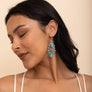 Turquoise Silver Chandelier Earrings - Elegant Fit