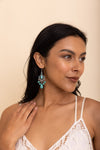 Turquoise Silver Chandelier Earrings - Elegant Fit