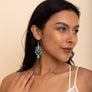 Turquoise Silver Chandelier Earrings - Elegant Fit