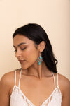 Turquoise Silver Chandelier Earrings - Elegant Fit