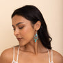 Turquoise Silver Chandelier Earrings - Elegant Fit