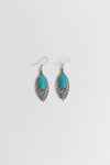 Vintage Engraved Turquoise Earrings