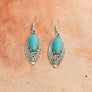 Vintage Engraved Turquoise Earrings