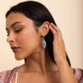 Vintage Engraved Turquoise Earrings