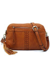 Fashion Whipstitch Tassel Crossbody Bag