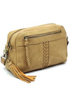 Fashion Whipstitch Tassel Crossbody Bag