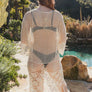 Elegant Mixed Lace Tassel Fringe Crochet Kimono