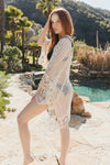Breezy Grid Crochet Kimono - Stylish Layering