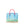 DIONA J TRENDY JELLY MULTI TONE SQUARE SHAPED HANDLE TOTE BAG COLOR BLUE/YELLOW