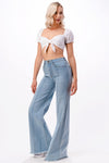 Wide leg, denim pants,  jeans, western