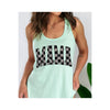 Diona J MAMA Checkered Mother Day Graphic Racerback Tank Top Color Mint Size S