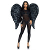 43 inch Deluxe Feather Costume Wings Black