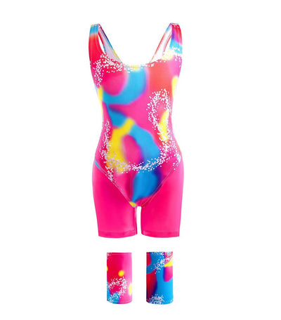 Barbie Cosplay Outfit for Women - Ken Gosling Retro Pink Sports Wear Set with Dots Skatewear Top & Swimsuit Bottoms for Halloween Costume Parties