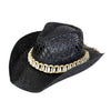 Sea Shell Hat Band Cowboy Straw Hat Western-Inspired Summer Sun Hat for Beach, Festivals, and Outdoor Adventures