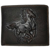 Horse Genuine Leather Men’s Bifold Wallet, Vintage Personal Horse Embossed Design - DJ Comics