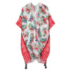 DIONA J PALM LEAF PRINT KIMONO ONE SIZE COLOR RED