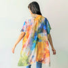 DIONA J ABSRACT WATERCOLOR PRINT KIMONO ONE SIZE COLOR YELLOW