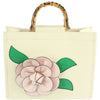 Diona J Women's Fashion Flower Wooden Top Handle Bag Pink