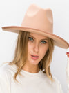 Vegan Felt Panama Upturned Brim HAT FOR WOMEN