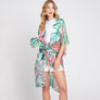 DIONA J HAND DRAWN TROPICAL LEAVES KIMONO ONE SIZE GREEN