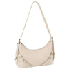 DIONA J WOMEN'S CHIC SMOOTH BUCKLE SHOULDER BAG COLOR BEIGE