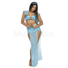 Exotic Blue Princess Stylish Halloween Cosplay Women's Costume Set Size XL