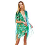 DIONA J MULTI COLOR PRINTED KIMONO ONE SIZE COLOR GREEN