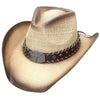 WESTERN STYLE COWBOY HAT WITH BAND COLOR NATURAL