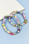 CAT MOM REUBBER BEADS BRACELET SET