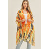 DIONA J TRIBAL PATTERN KIMONO CARDIGAN ONE SIZE COLOR NAVY