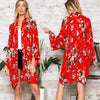 DIONA J THAILAND FLORAL KIMONO ONE SIZE COLOR RED
