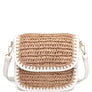 DIONA J WOMEN'S CHIC STRAW MODISH ADJUSTABLE STRAP CROSSBODY BAG COLOR TAN