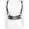 DIONA J PLUS SIZE PATENT LEATHER HARNESS BELT COLOR BURGUNDY/GOLD
