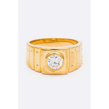 Diona J Unisex 18KT Gold Plated Crystal Ring Size 8