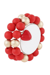 Valentine’s Day Bracelets Red Big Double Heart Beaded Bracelet for Women Girls