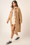 Mittoshop Button Up Drop Shoulder French Terry Longline Jacket