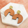 Wooden Modern Arch Shaped Earring