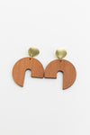 Wooden Modern Arch Shaped Earring