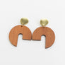 Wooden Modern Arch Shaped Earring