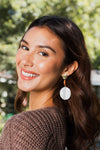 Chic Shell Round Drop Earrings - Minimalist Style