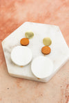 Chic Shell Round Drop Earrings - Minimalist Style
