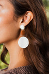 Chic Shell Round Drop Earrings - Minimalist Style