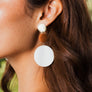 Chic Shell Round Drop Earrings - Minimalist Style