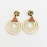 Rattan Circle Drop Earrings With Gold Accent