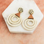 Rattan Circle Drop Earrings With Gold Accent