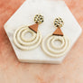Rattan Circle Drop Earrings With Gold Accent